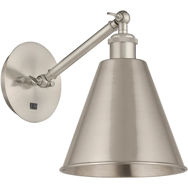 Ballston Cone 1 Light 8 inch Brushed Satin Nickel Sconce Wall Light
