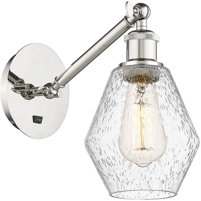 Ballston Cindyrella 1 Light 6 inch Polished Nickel Sconce Wall Light in Seedy Glass