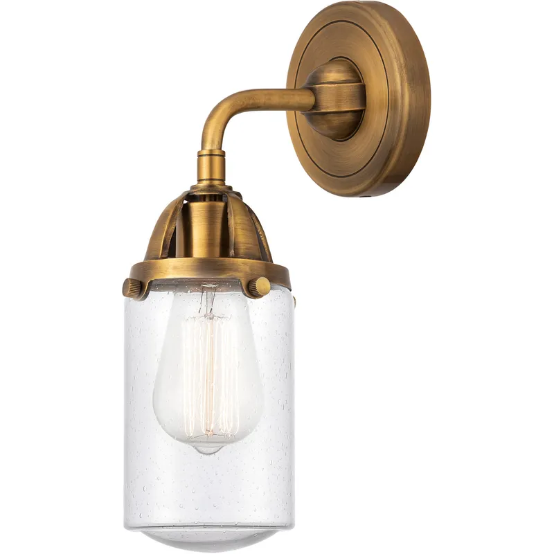 Nouveau 2 Dover 1 Light 5 inch Brushed Brass Sconce Wall Light in Seedy Glass
