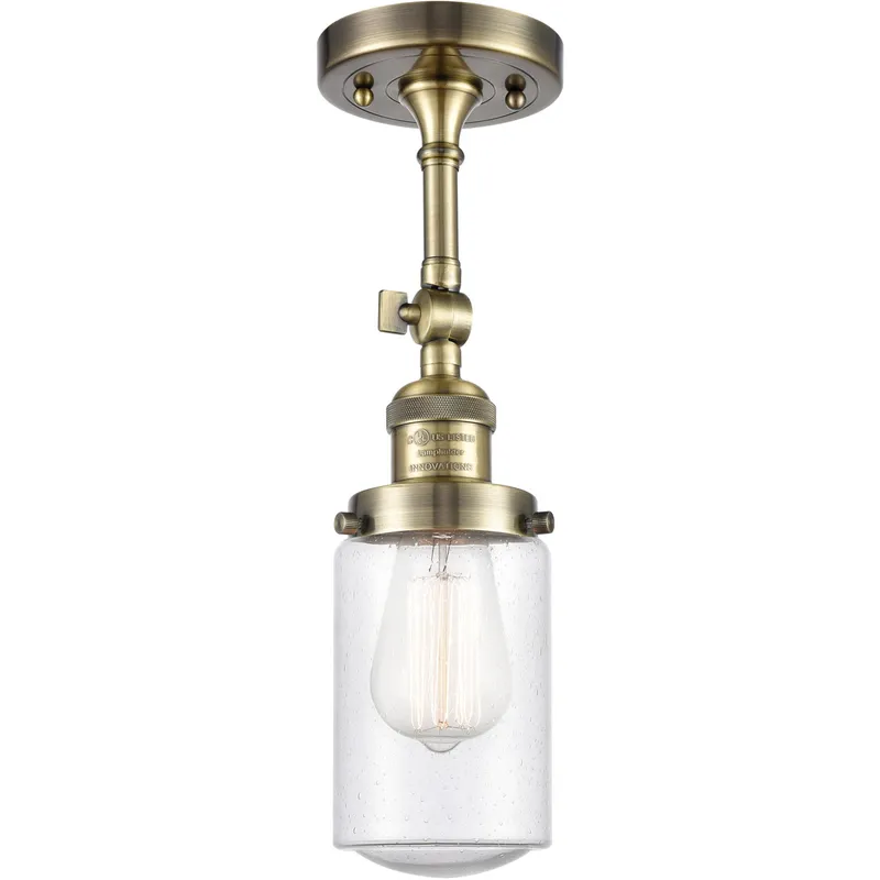 Franklin Restoration Dover LED 5 inch Antique Brass Sconce Wall Light in Seedy Glass, Franklin Restoration