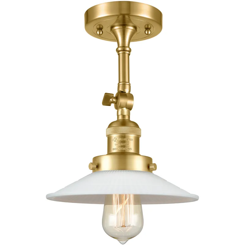 Franklin Restoration Halophane LED 8.5 inch Satin Gold Sconce Wall Light in Matte White Halophane Glass, Franklin Restoration