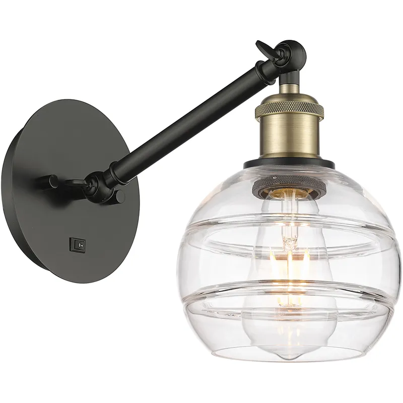Ballston Rochester 1 Light 5.88 inch Black Antique Brass Sconce Wall Light