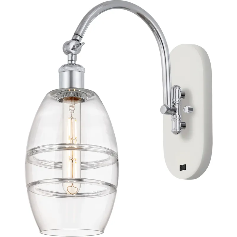 Ballston Vaz 1 Light 5.88 inch White Polished Chrome Sconce Wall Light