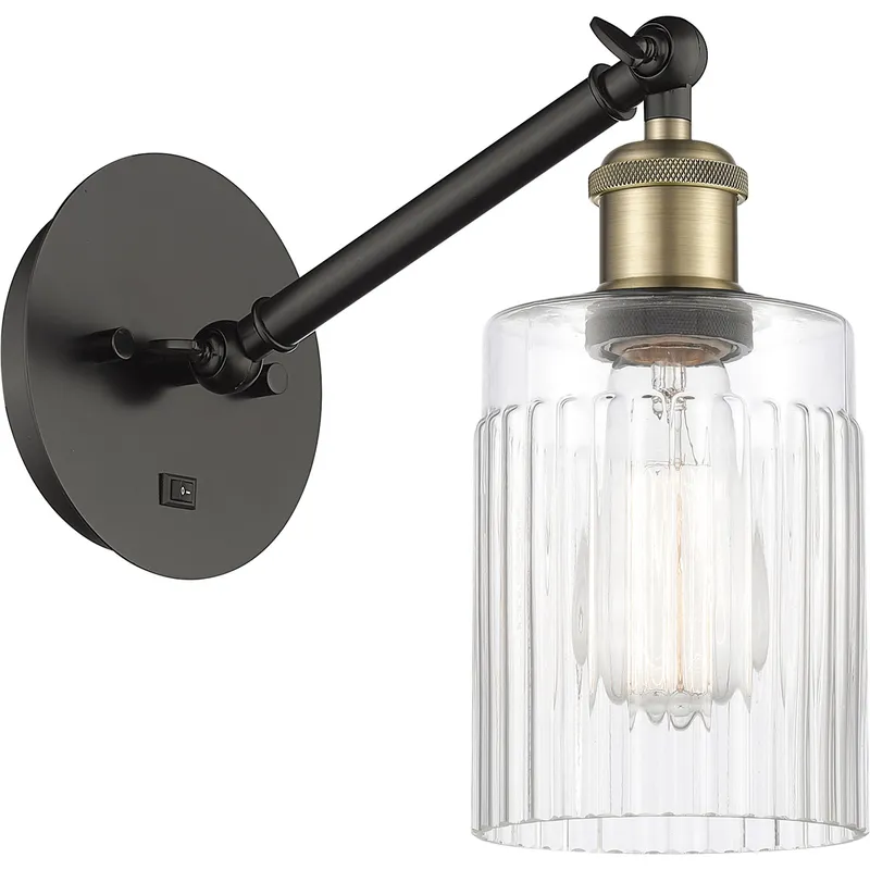 Ballston Hadley 1 Light 5.3 inch Black Antique Brass Sconce Wall Light in Clear Glass