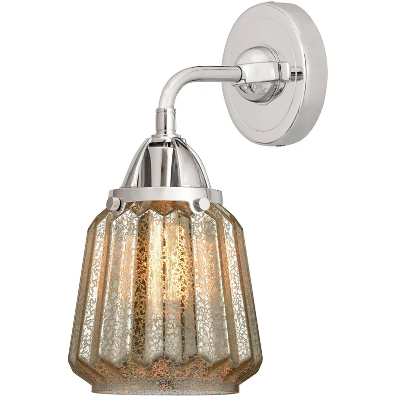 Nouveau 2 Chatham 1 Light 6 inch Polished Chrome Sconce Wall Light in Mercury Glass