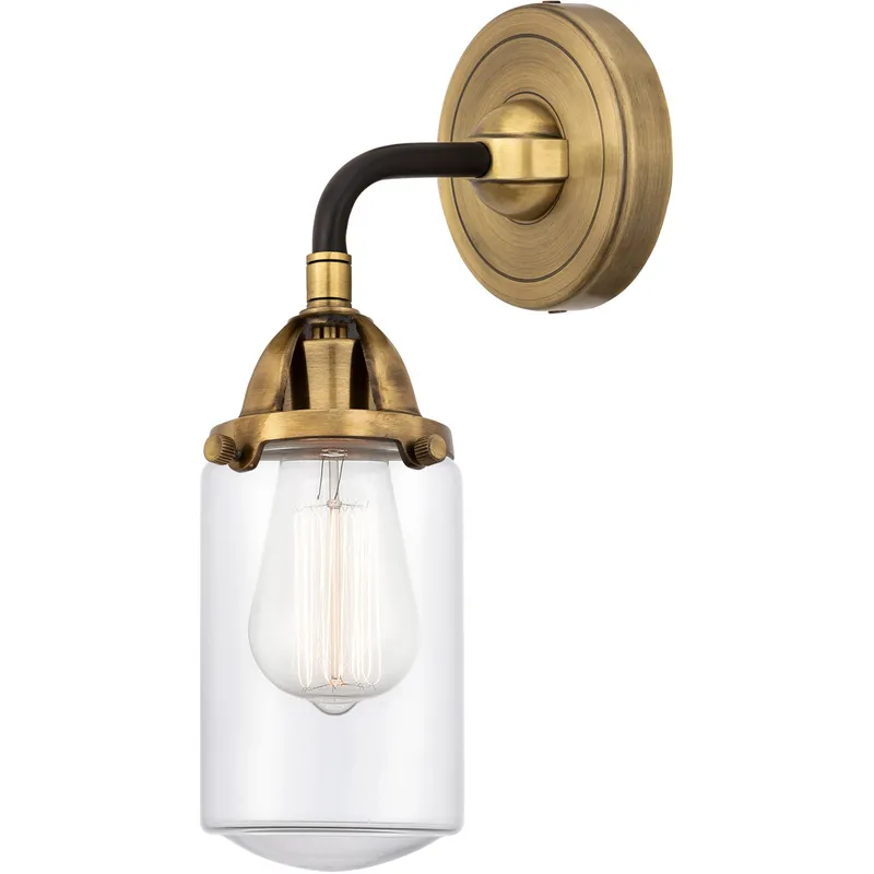 Nouveau 2 Dover 1 Light 4.5 inch Black Antique Brass Sconce Wall Light in Clear Glass