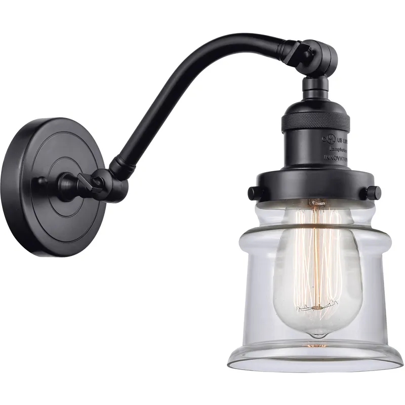 Franklin Restoration Small Canton LED 6.5 inch Matte Black Sconce Wall Light in Clear Glass, Franklin Restoration