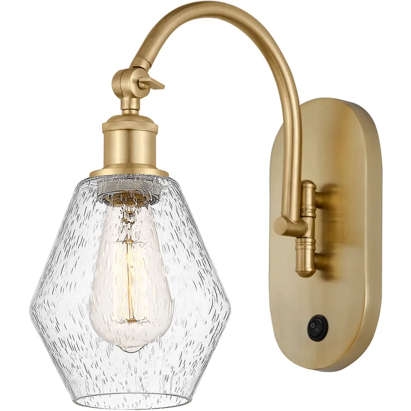 Ballston Cindyrella LED 6 inch Satin Gold Sconce Wall Light in Seedy Glass