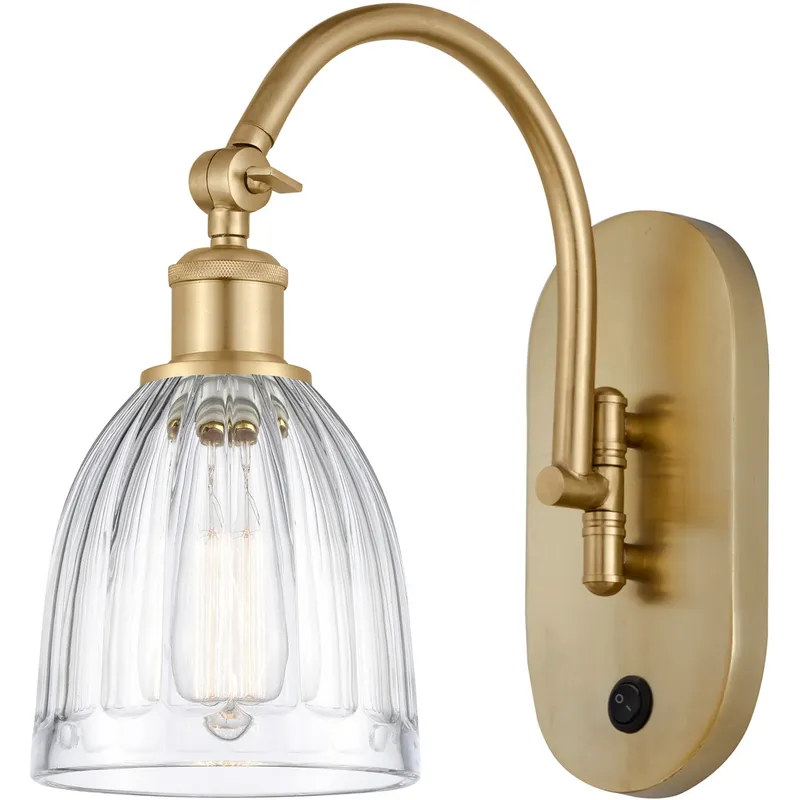 Ballston Brookfield LED 5.75 inch Satin Gold Sconce Wall Light in Clear Glass