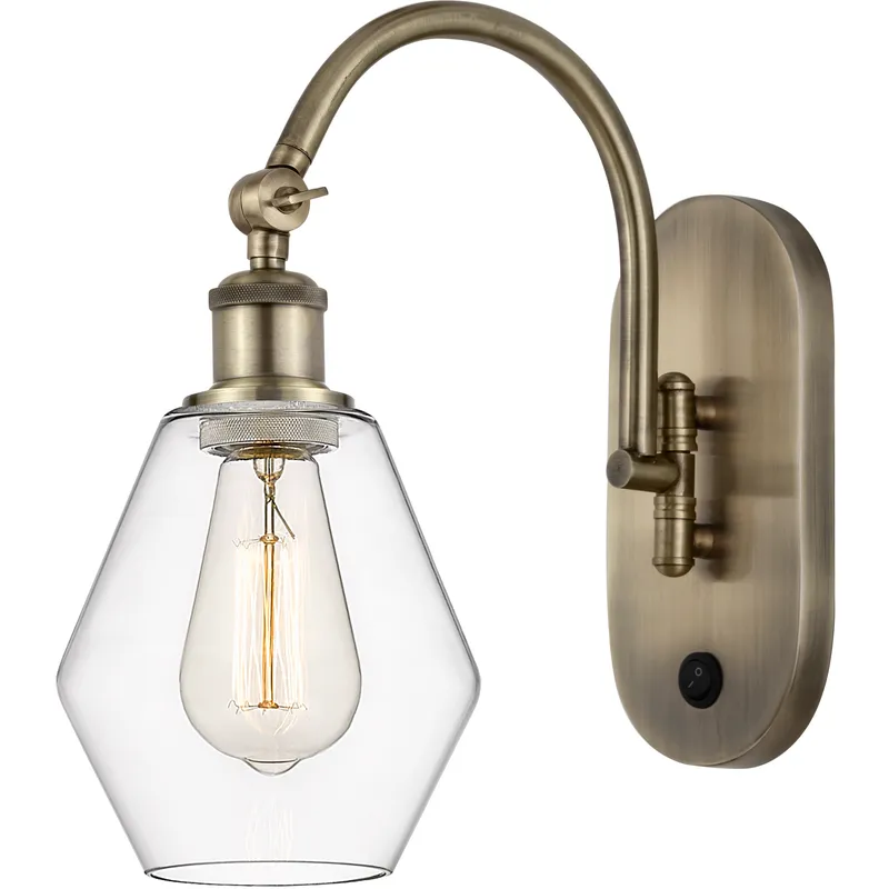 Ballston Cindyrella LED 6 inch Antique Brass Sconce Wall Light in Clear Glass