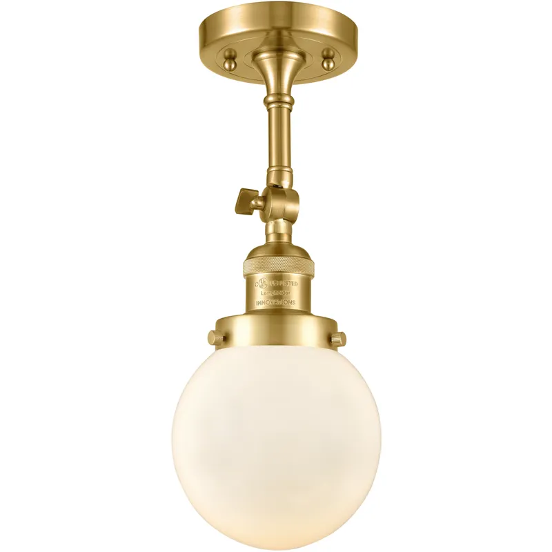 Franklin Restoration Beacon 1 Light 6 inch Satin Gold Sconce Wall Light in Matte White Glass, Franklin Restoration