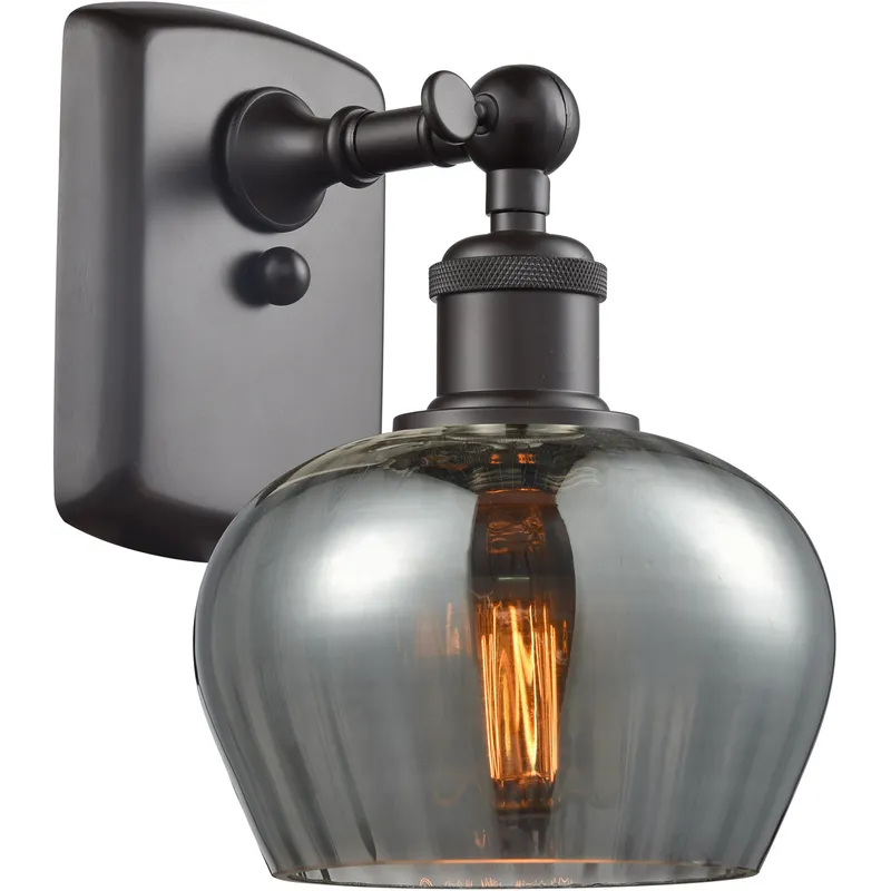 Ballston Fenton LED 7 inch Oil Rubbed Bronze Sconce Wall Light in Plated Smoke Glass, Ballston