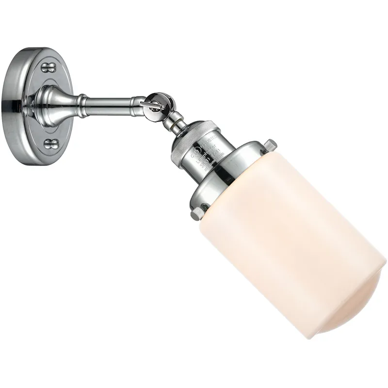 Franklin Restoration Dover LED 5 inch Polished Chrome Sconce Wall Light in Matte White Glass, Franklin Restoration