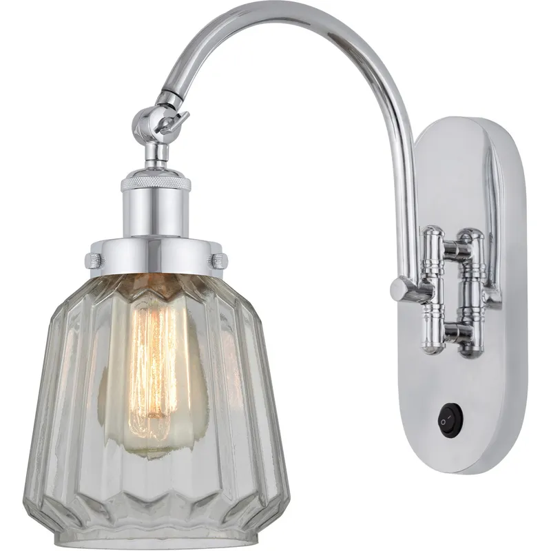 Franklin Restoration Chatham 1 Light 7 inch Polished Chrome Sconce Wall Light in Clear Glass