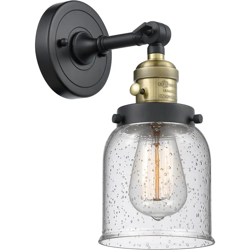 Franklin Restoration Small Bell LED 5 inch Black Antique Brass Sconce Wall Light, Franklin Restoration
