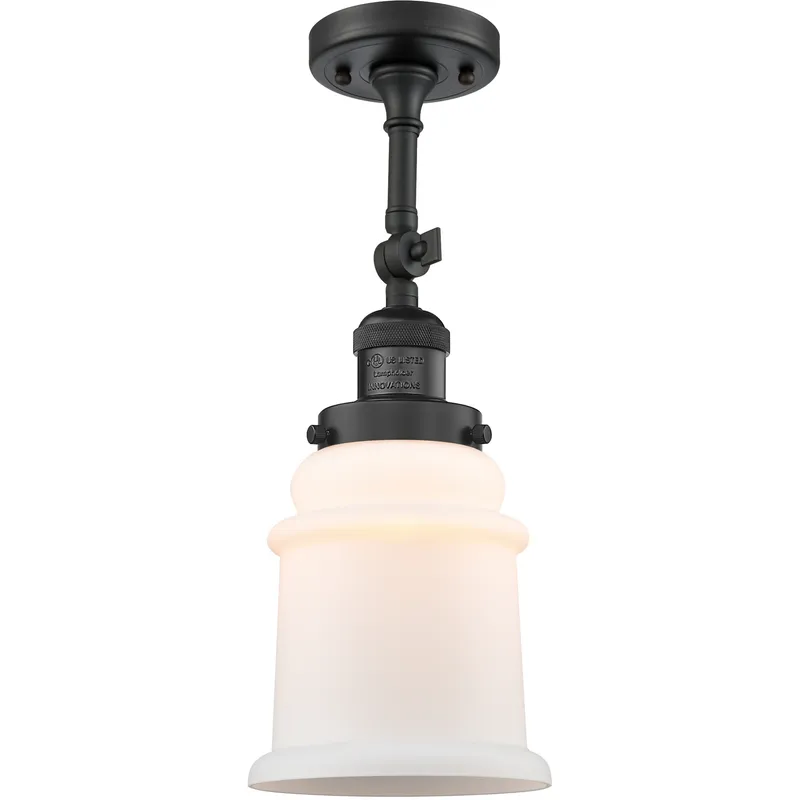 Franklin Restoration Canton LED 6.5 inch Matte Black Sconce Wall Light in Matte White Glass, Franklin Restoration
