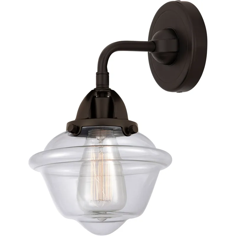 Nouveau 2 Small Oxford 1 Light 8 inch Oil Rubbed Bronze Sconce Wall Light in Clear Glass