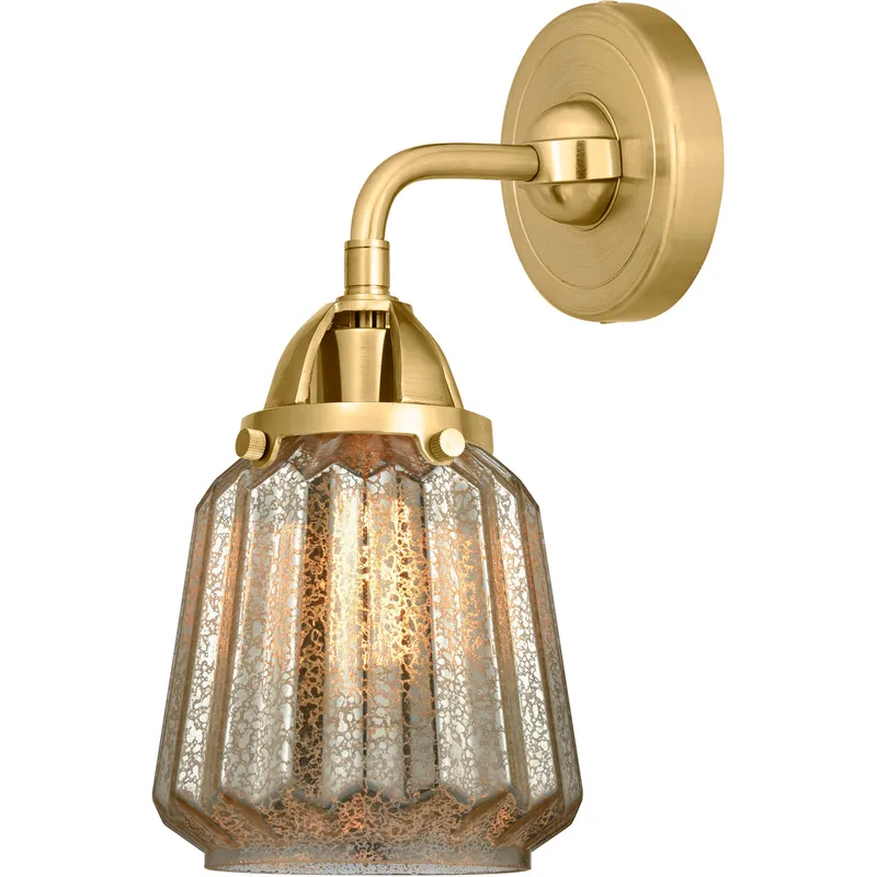 Nouveau 2 Chatham 1 Light 6 inch Satin Gold Sconce Wall Light in Mercury Glass