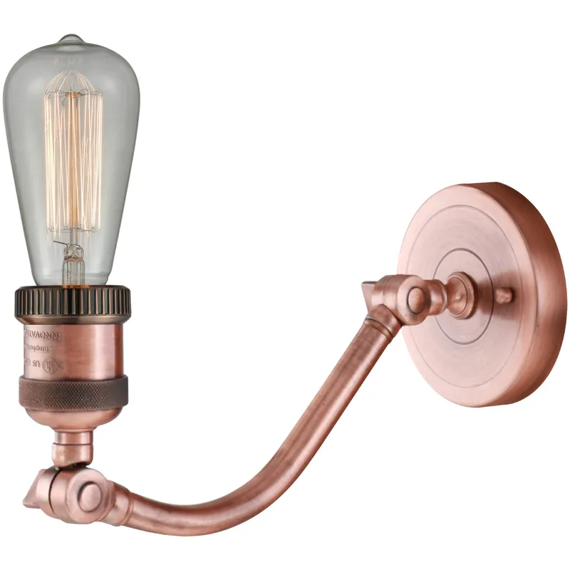 Franklin Restoration Small Bell 1 Light 5 inch Antique Copper Sconce Wall Light in Clear Glass, Franklin Restoration