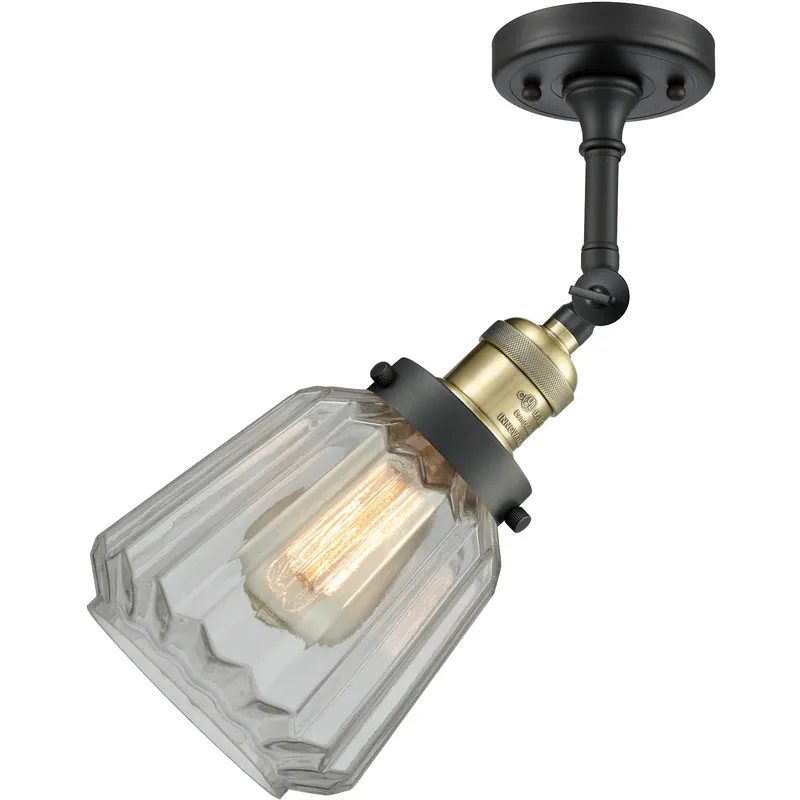 Franklin Restoration Chatham 1 Light 6 inch Black Antique Brass Sconce Wall Light in Clear Glass, Franklin Restoration