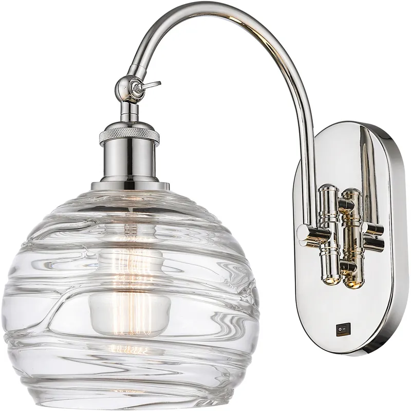 Ballston Athens Deco Swirl LED 8 inch Polished Nickel Sconce Wall Light