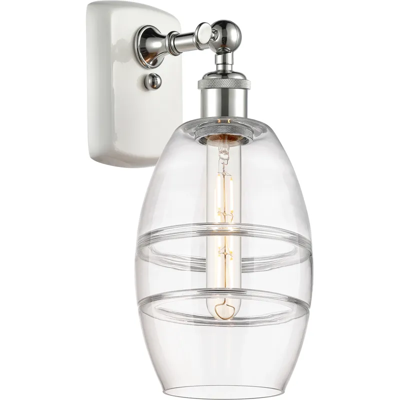Ballston Vaz 1 Light 5.88 inch White Polished Chrome Sconce Wall Light