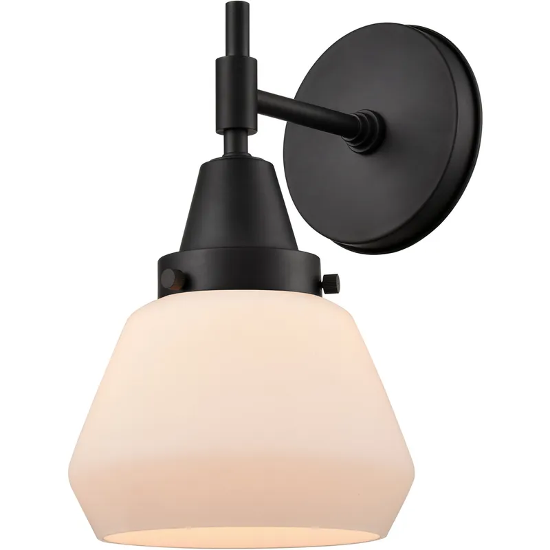 Caden LED 6.75 inch Matte Black Sconce Wall Light in Matte White Glass