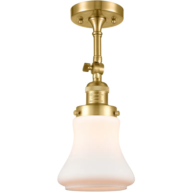 Franklin Restoration Bellmont 1 Light 7 inch Satin Gold Sconce Wall Light in Matte White Glass, Franklin Restoration