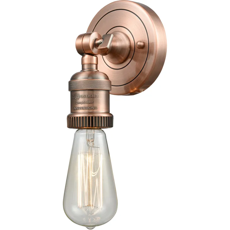 Franklin Restoration Bare Bulb 1 Light 5 inch Antique Copper ADA Sconce Wall Light, Franklin Restoration