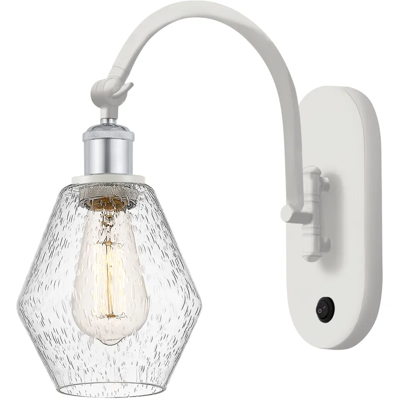 Ballston Cindyrella LED 6 inch White and Polished Chrome Sconce Wall Light in Seedy Glass