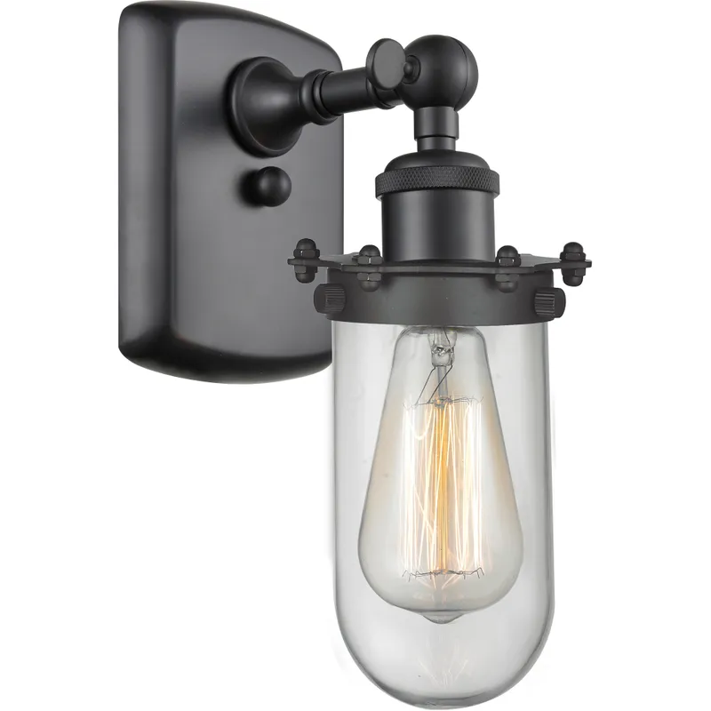 Austere Kingsbury 1 Light 4.5 inch Matte Black Sconce Wall Light in Clear Glass