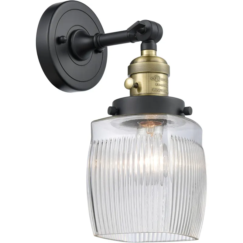 Franklin Restoration Colton 1 Light 6 inch Black Antique Brass Sconce Wall Light, Franklin Restoration