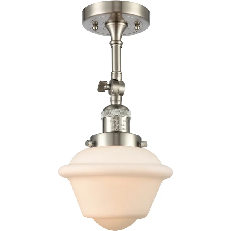 Franklin Restoration Small Oxford 1 Light 8 inch Brushed Satin Nickel Sconce Wall Light in Matte White Glass, Franklin Restoration
