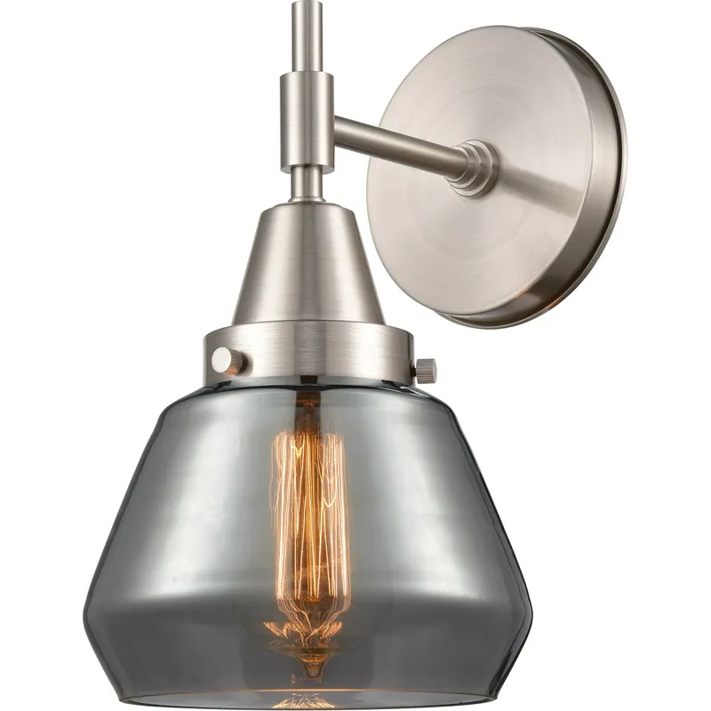Caden LED 6.75 inch Satin Nickel Sconce Wall Light in Plated Smoke Glass
