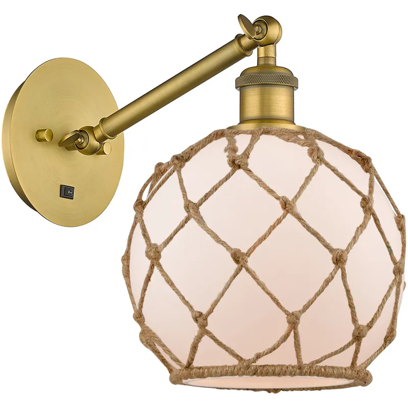Ballston Farmhouse Rope LED 8 inch Brushed Brass Sconce Wall Light