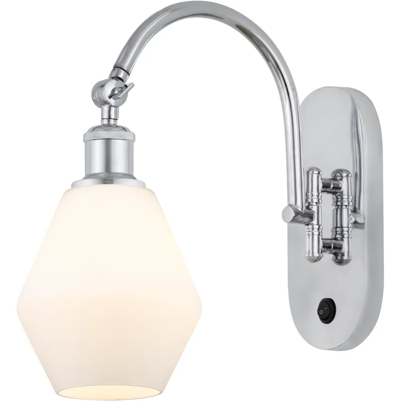 Ballston Cindyrella LED 6 inch Polished Chrome Sconce Wall Light in Matte White Glass