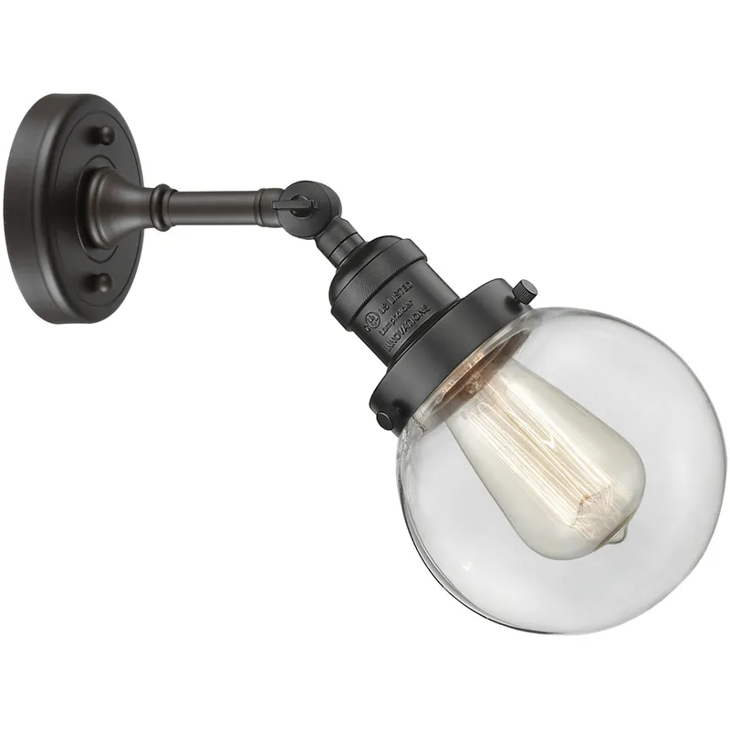 Franklin Restoration Beacon 1 Light 6 inch Oil Rubbed Bronze Sconce Wall Light in Clear Glass, Franklin Restoration