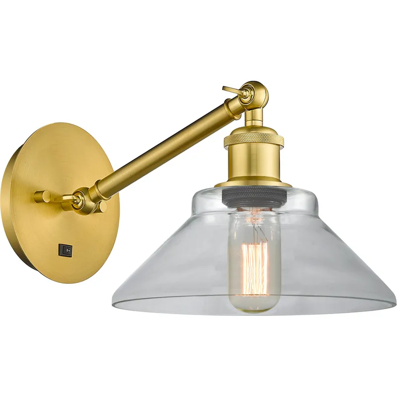 Ballston Orwell LED 8.38 inch Satin Gold Sconce Wall Light in Clear Glass