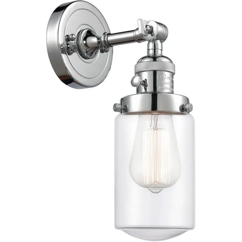 Franklin Restoration Dover 1 Light 5 inch Polished Chrome Sconce Wall Light in Clear Glass, Franklin Restoration