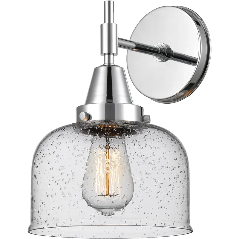 Caden LED 12 inch Polished Chrome Sconce Wall Light in Seedy Glass