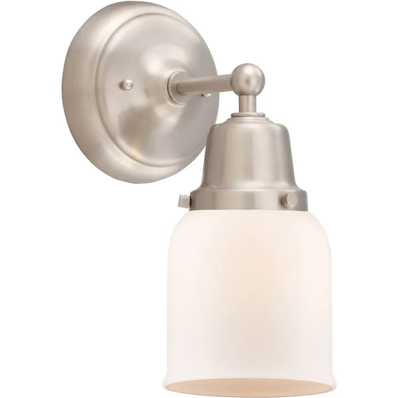Aditi Small Bell 1 Light 5 inch Brushed Satin Nickel Sconce Wall Light, Aditi