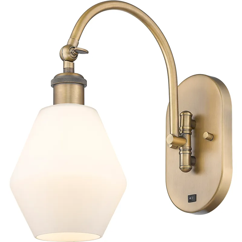 Ballston Cindyrella LED 6 inch Brushed Brass Sconce Wall Light in Matte White Glass
