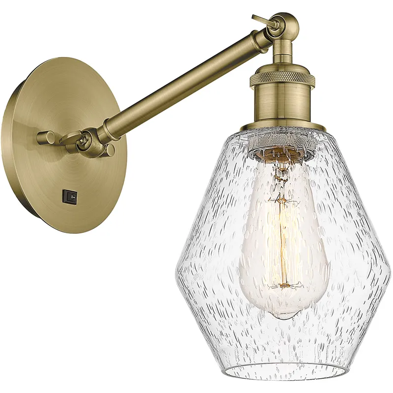 Ballston Cindyrella 1 Light 6 inch Antique Brass Sconce Wall Light in Seedy Glass