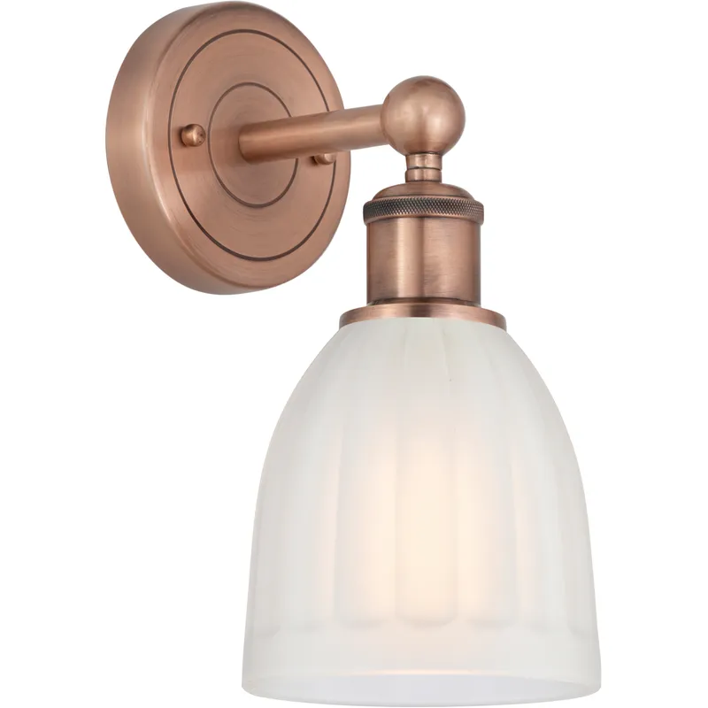 Brookfield Sconce Wall Light in Antique Copper, White
