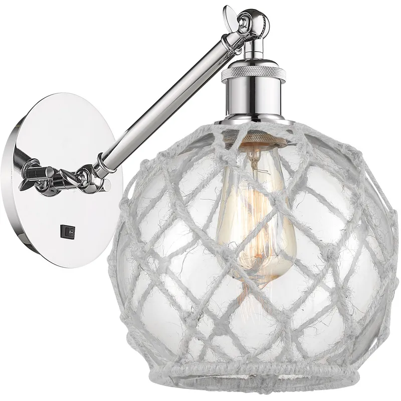Ballston Farmhouse Rope LED 8 inch Polished Chrome Sconce Wall Light
