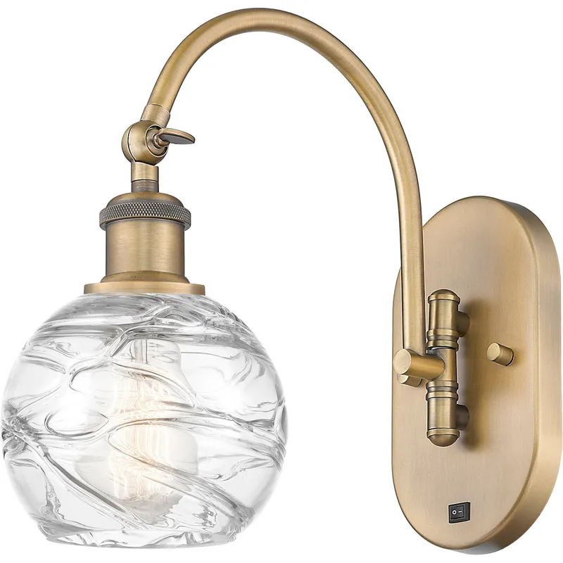Ballston Athens Deco Swirl LED 6 inch Brushed Brass Sconce Wall Light