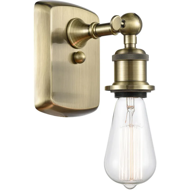 Ballston Bare Bulb LED 4.5 inch Antique Brass Sconce Wall Light, Ballston