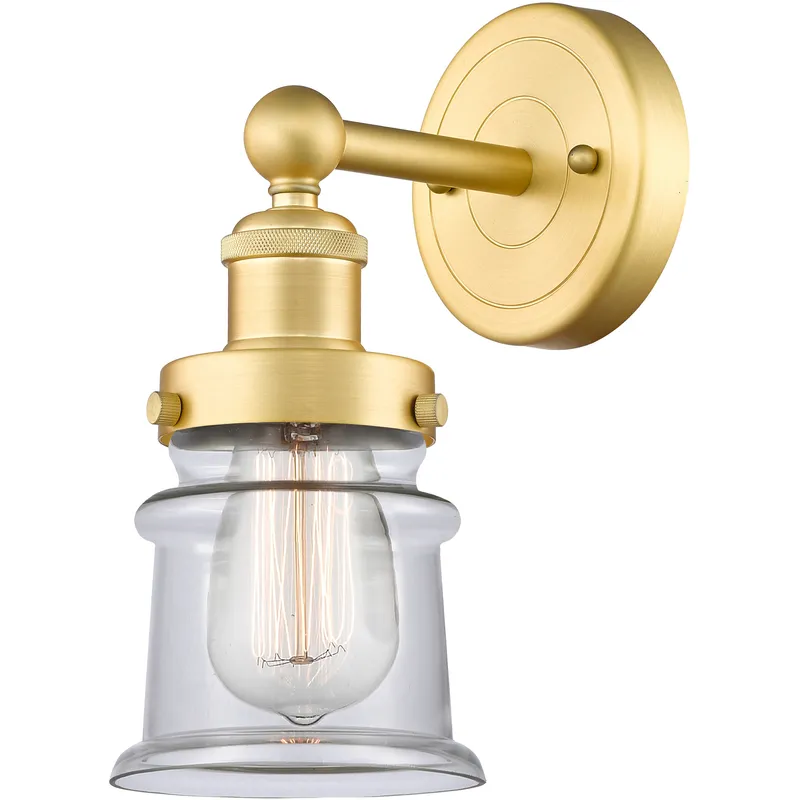 Canton 1 Light 5.25 inch Satin Gold Sconce Wall Light in Clear Glass