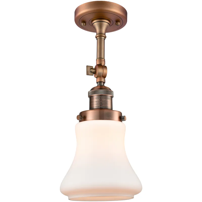 Franklin Restoration Bellmont 1 Light 7 inch Antique Copper Sconce Wall Light in Matte White Glass, Franklin Restoration