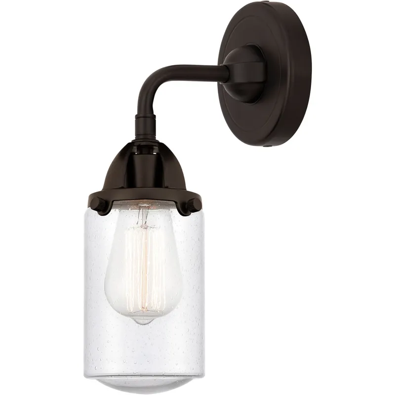 Nouveau 2 Dover 1 Light 5 inch Oil Rubbed Bronze Sconce Wall Light in Seedy Glass